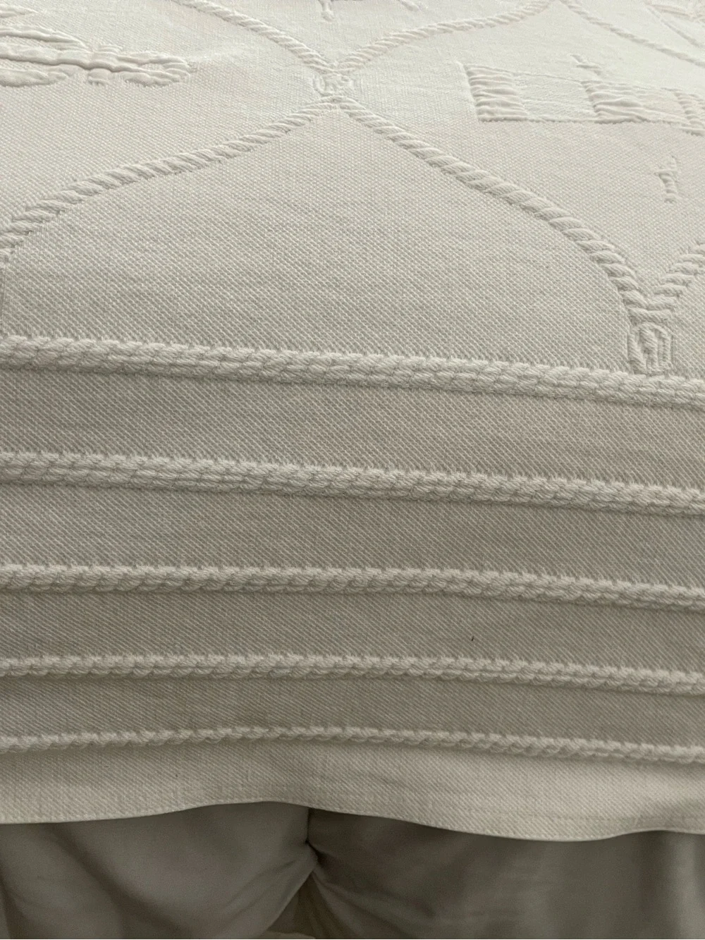 Vintage Ralph King Lauren White Nautical 80s- 90s Cotton Matelasse’ Coverlet